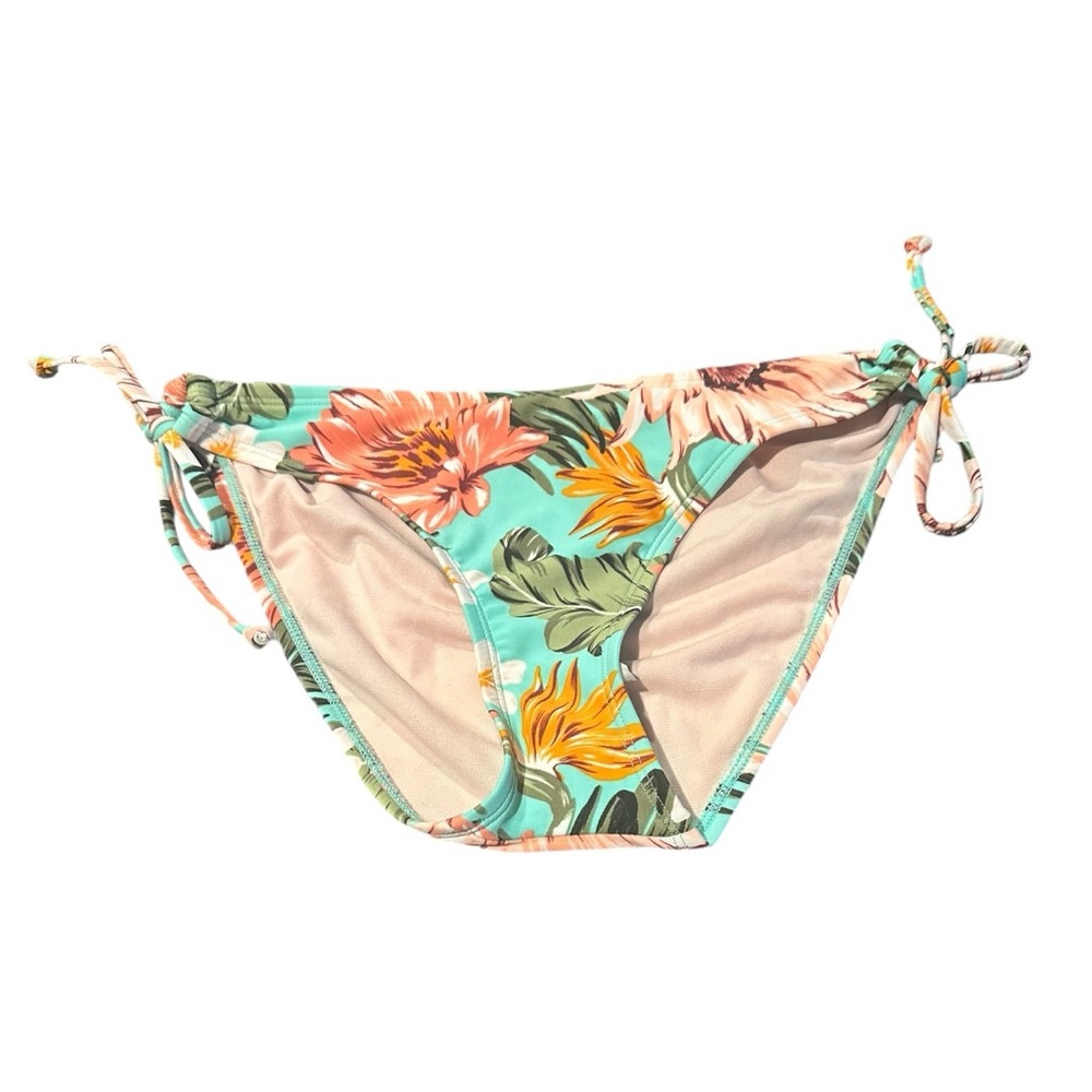 Kona Sol Women's Hipster Medium Coverage Bikini Bottom Blue Floral Size L(12/14) - Picture 4 of 10